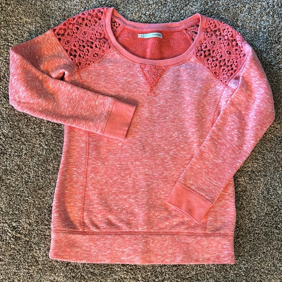 Peach & White Colored Sweatshirt, Small - Picture 5 of 6